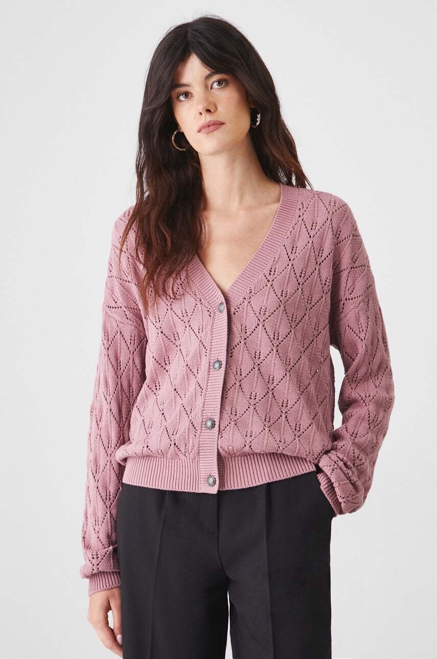 Medicine cardigan femei, culoarea roz