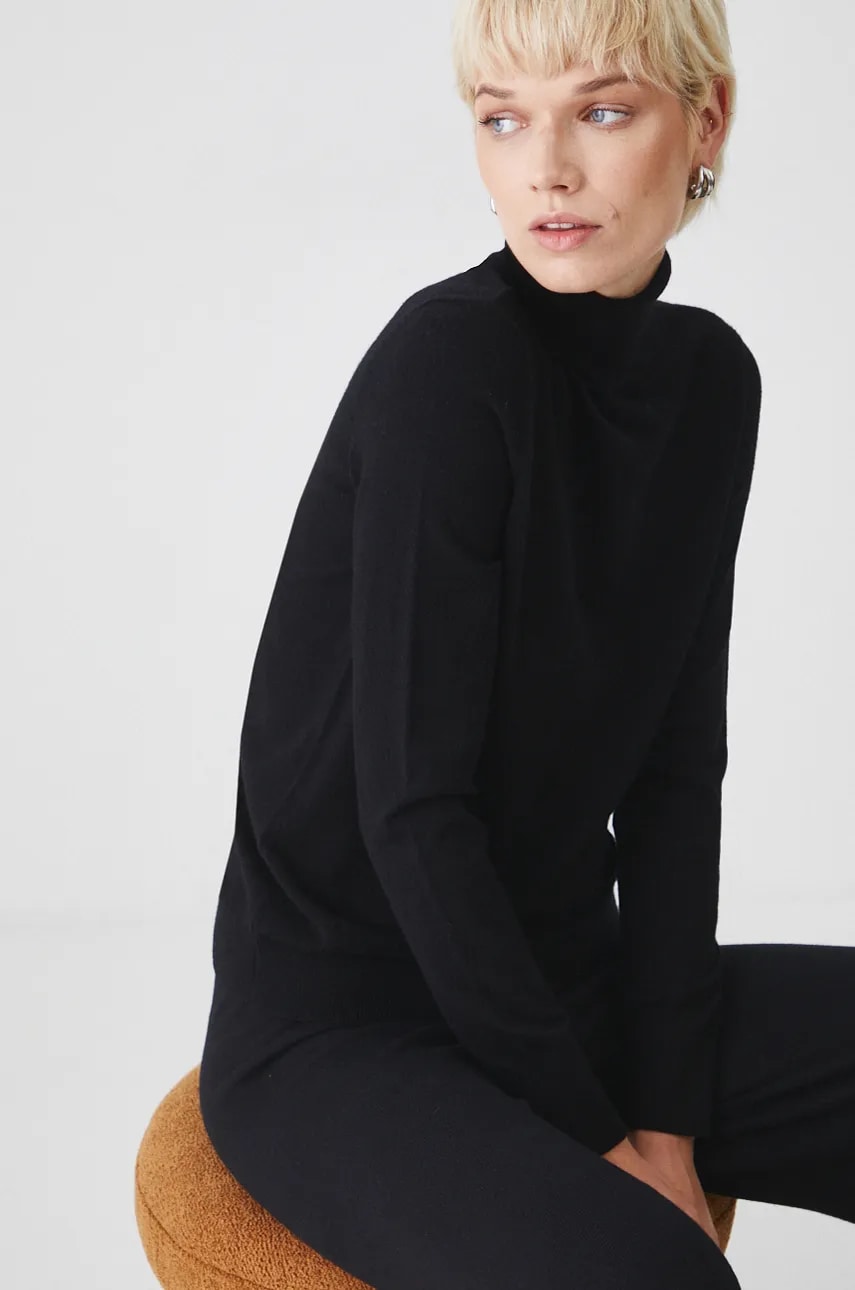Medicine pulover femei, culoarea negru, light, cu guler Medicine pulover femei, culoarea negru, light, cu guler