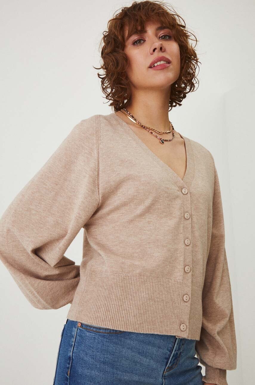 Medicine cardigan femei, culoarea bej, light