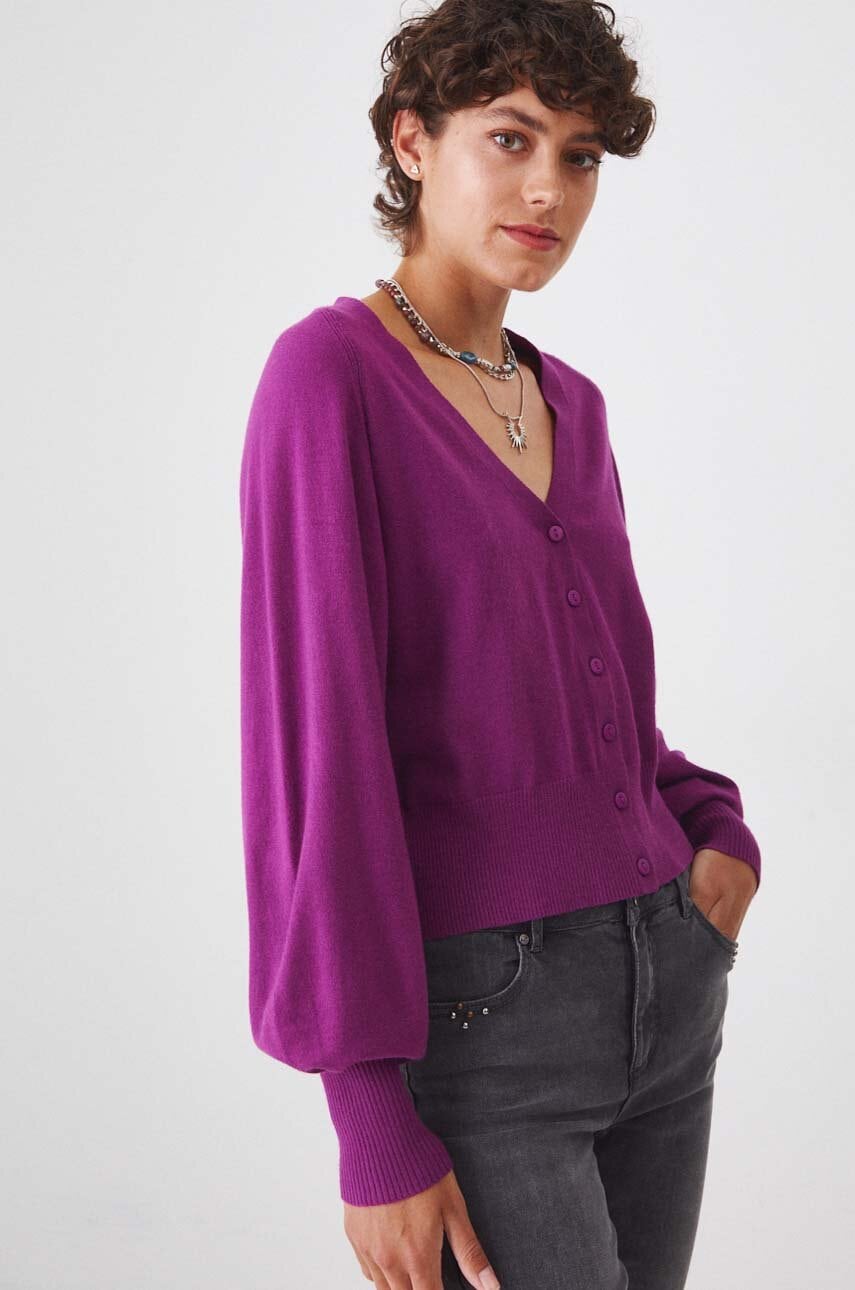 Medicine cardigan femei, culoarea violet, light
