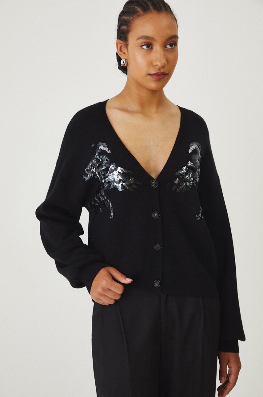 Medicine cardigan femei, culoarea negru, light