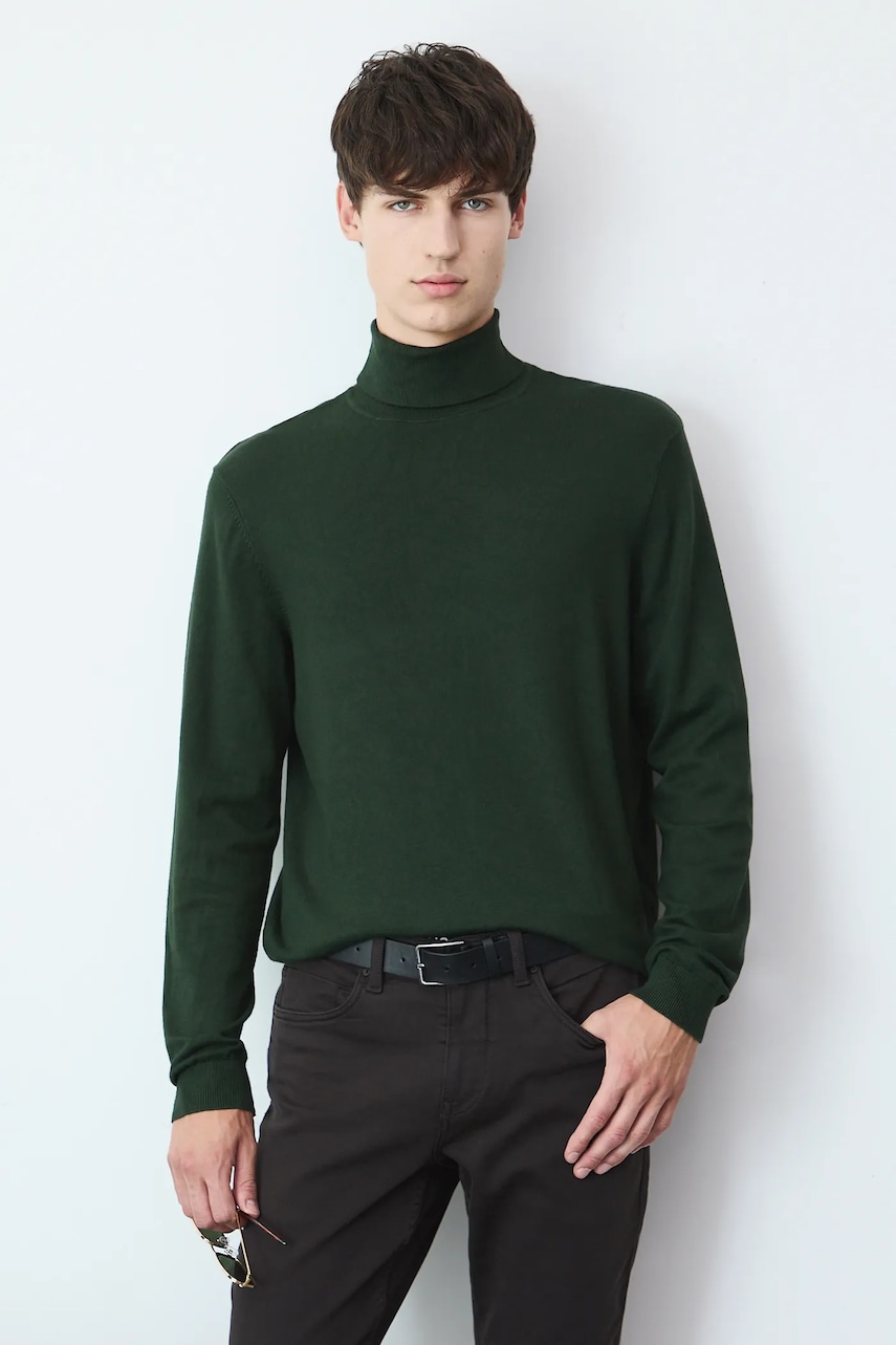 Medicine pulover barbati, culoarea verde, light