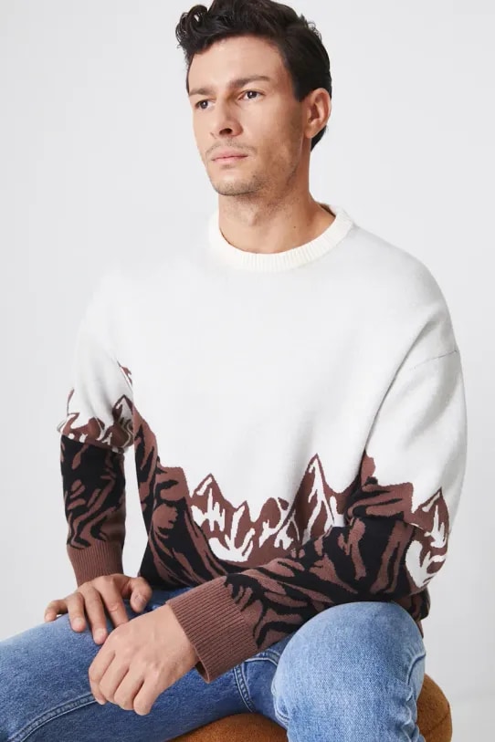 Medicine pulover barbati, culoarea bej