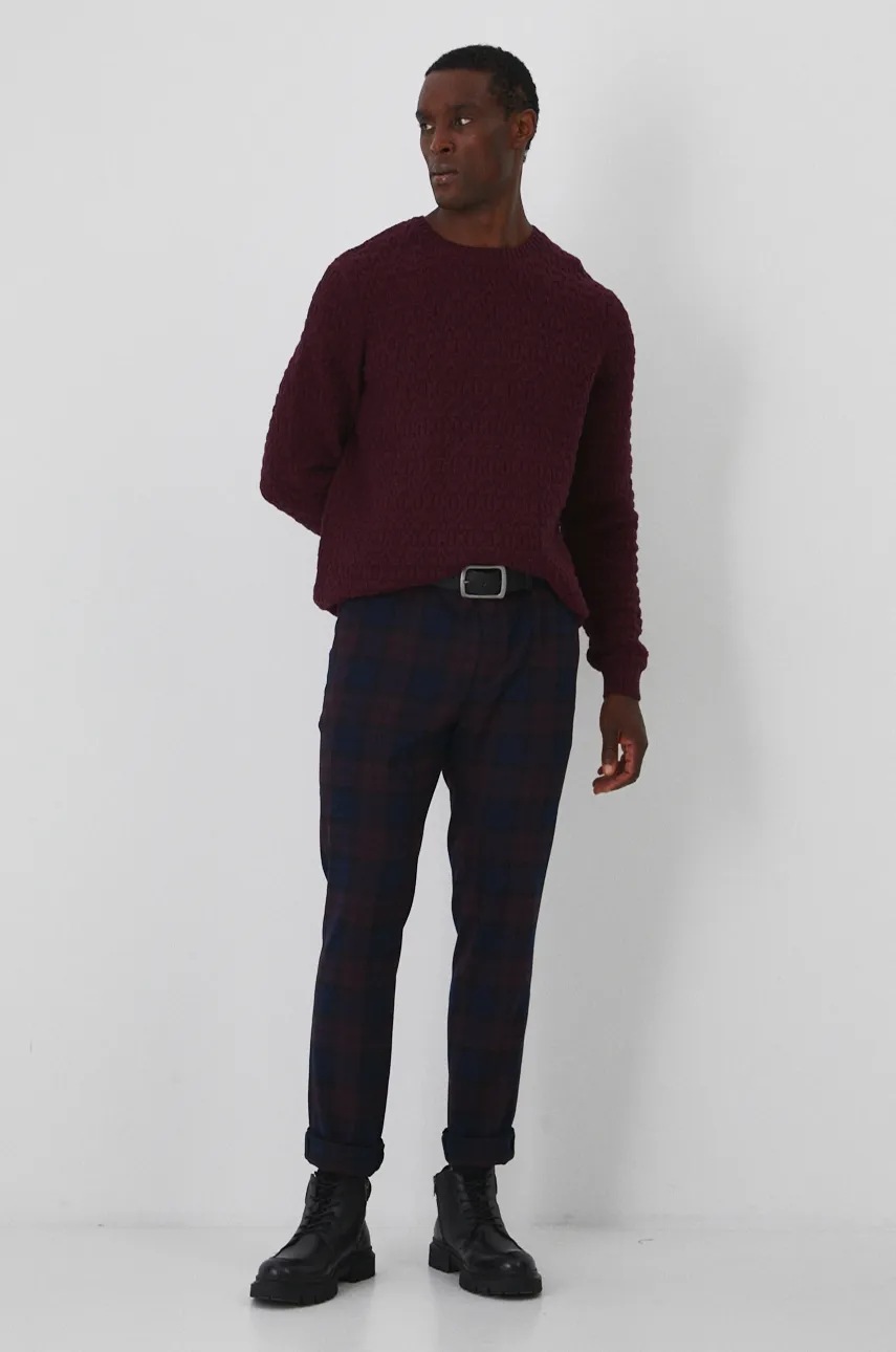 Свитер с примесью шерсти Medicine мужской цвет бордовый лёгкий Свитер с примесью шерсти Medicine мужской цвет бордовый лёгкий