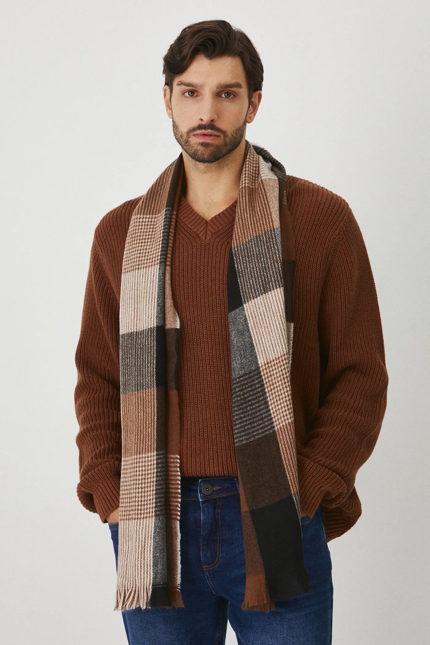 Medicine pulover de bumbac barbati, culoarea maro, călduros