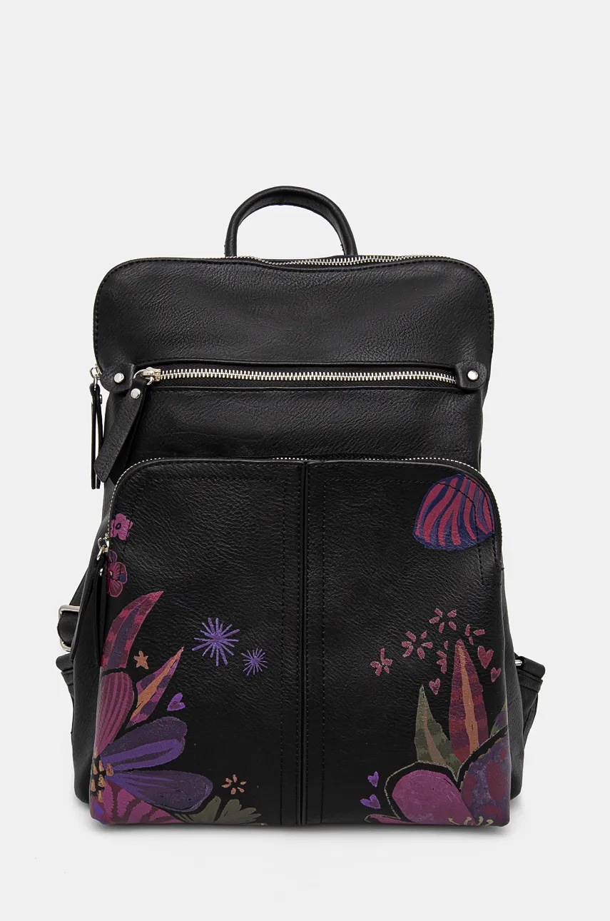 Medicine rucsac femei, culoarea negru, mare, cu imprimeu