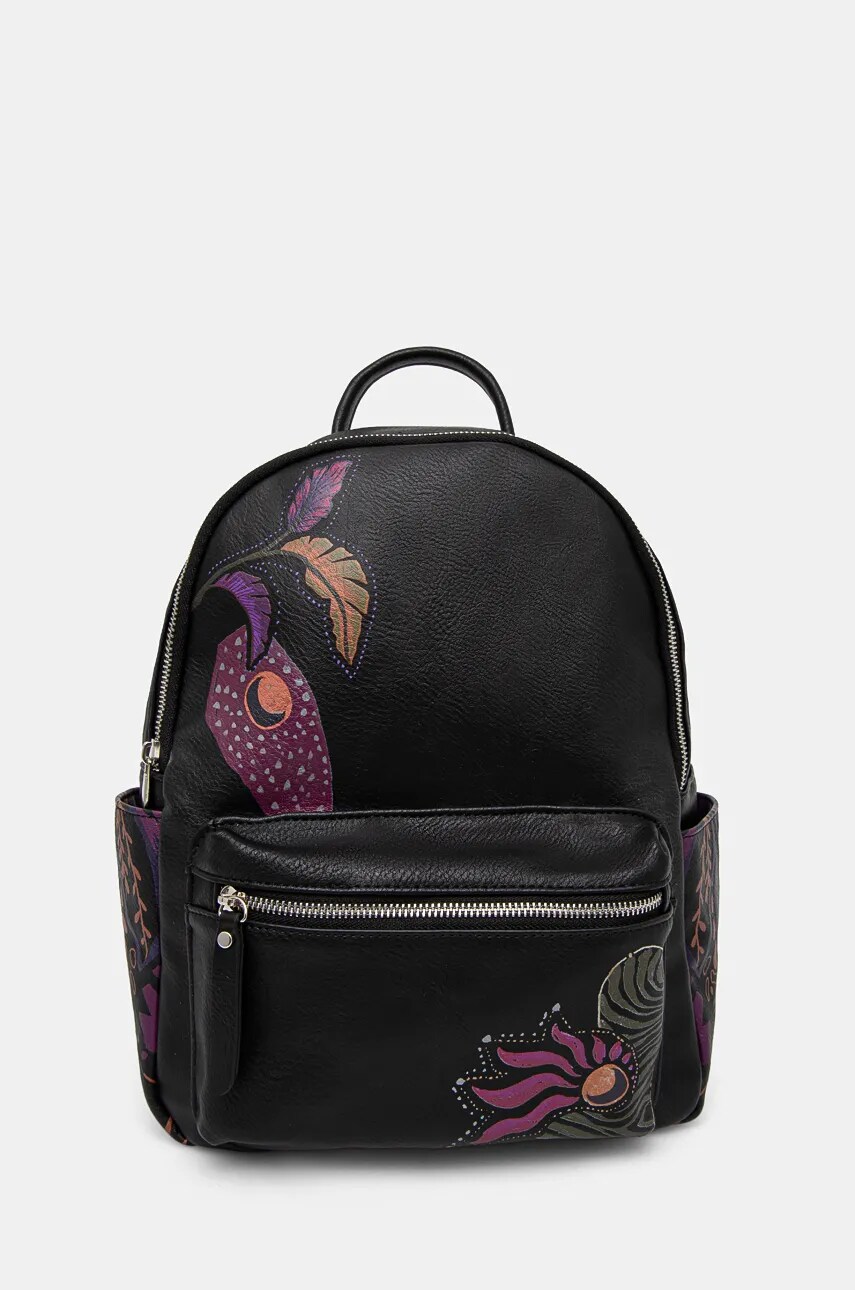 Medicine rucsac femei, culoarea negru, mare, cu imprimeu