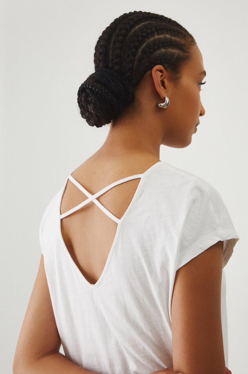 Medicine tricou din bumbac femei, culoarea alb