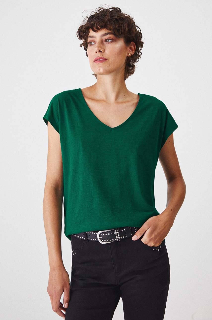 Medicine tricou din bumbac femei, culoarea verde