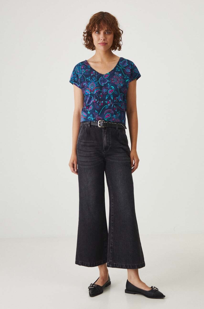 Medicine tricou din bumbac femei, culoarea bleumarin