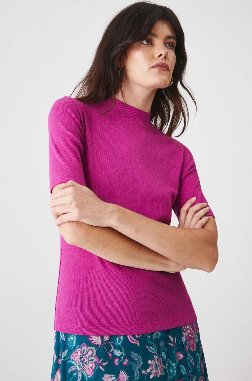 Medicine tricou femei, culoarea violet, cu turtleneck