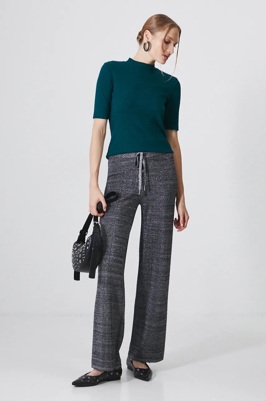 Medicine tricou femei, culoarea verde, cu turtleneck