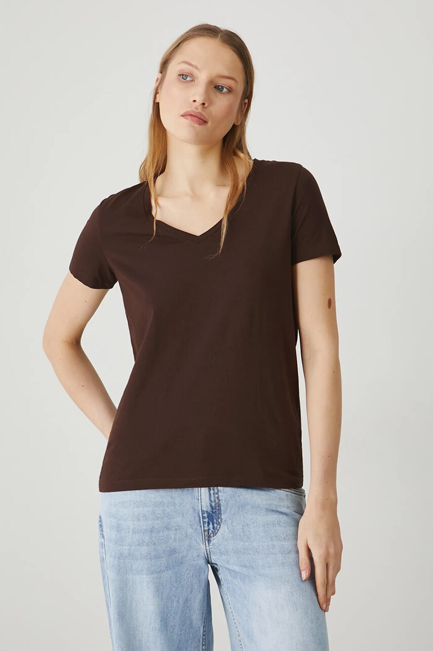 Medicine tricou femei, culoarea maro