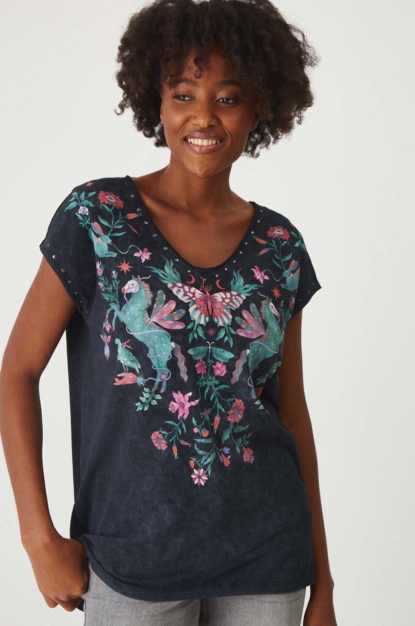 

Памучна тениска Medicine в черно, Черен