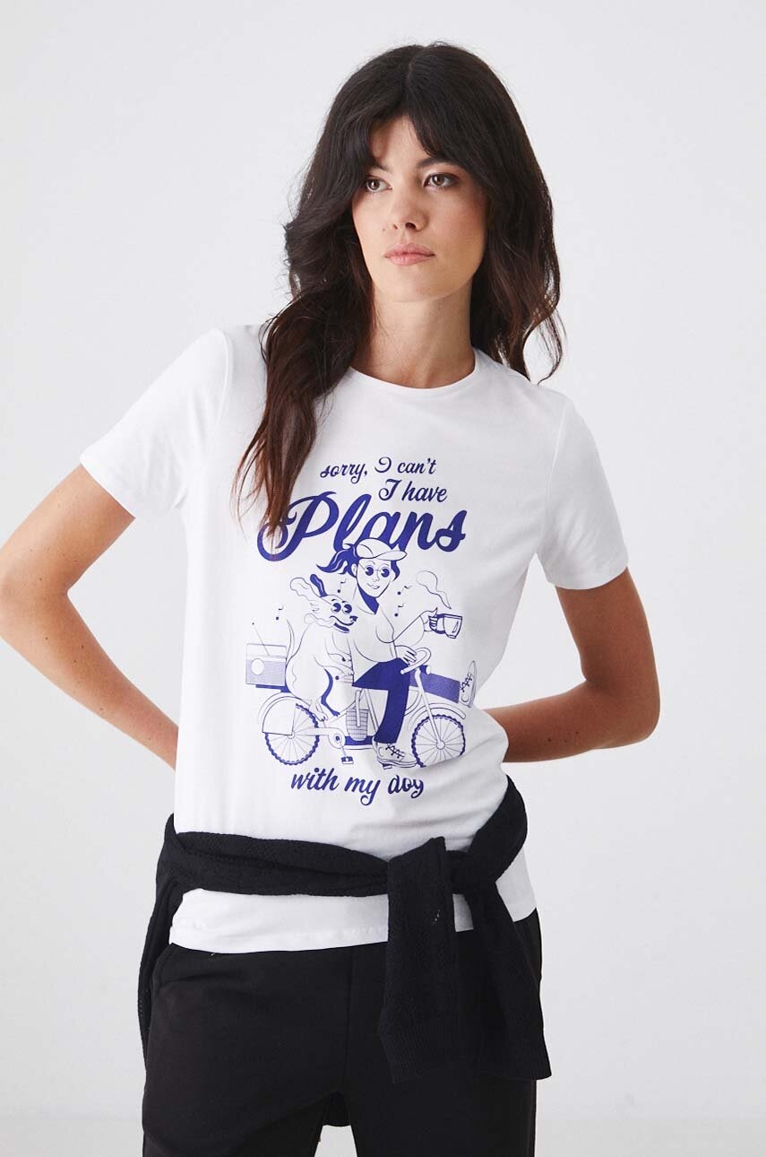 Medicine tricou femei, culoarea alb