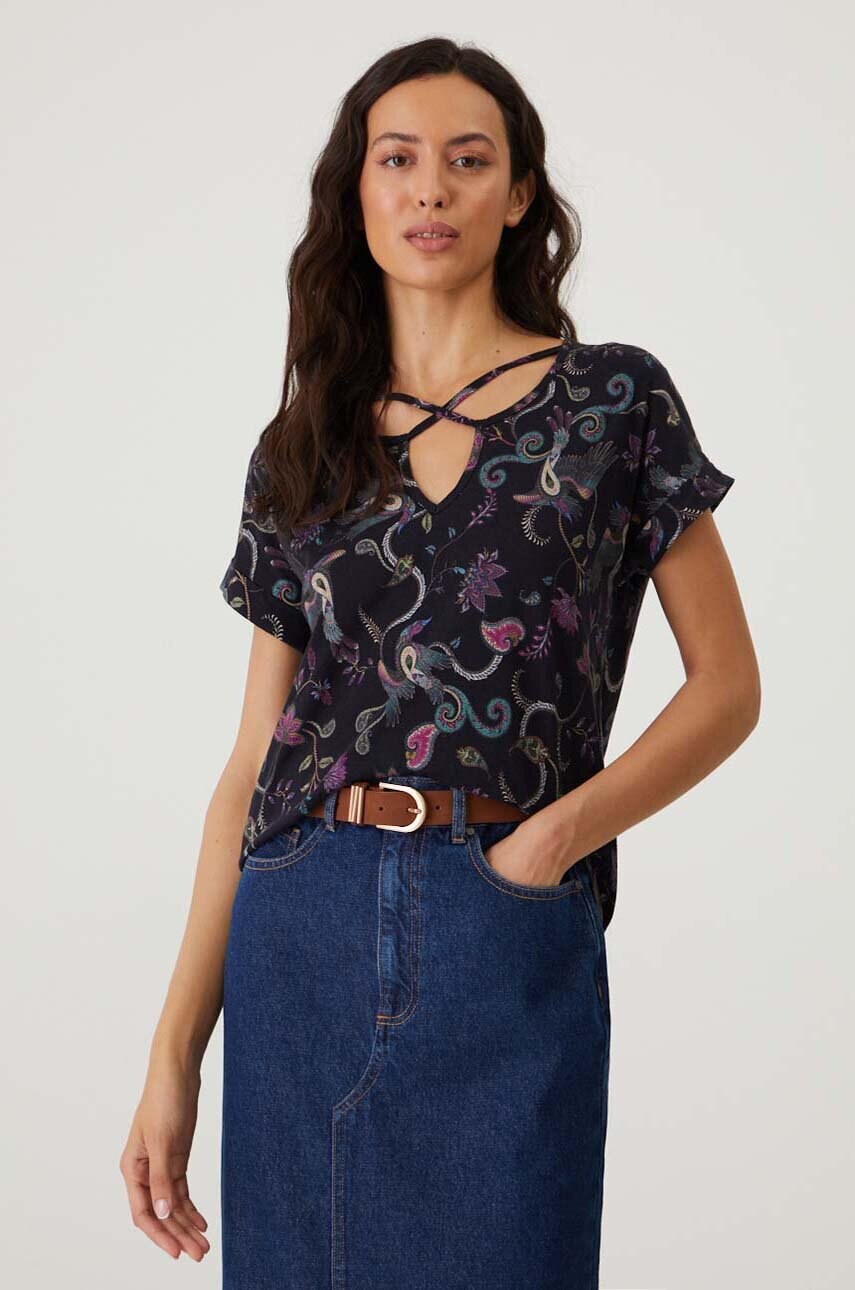 Medicine tricou din bumbac femei, culoarea negru