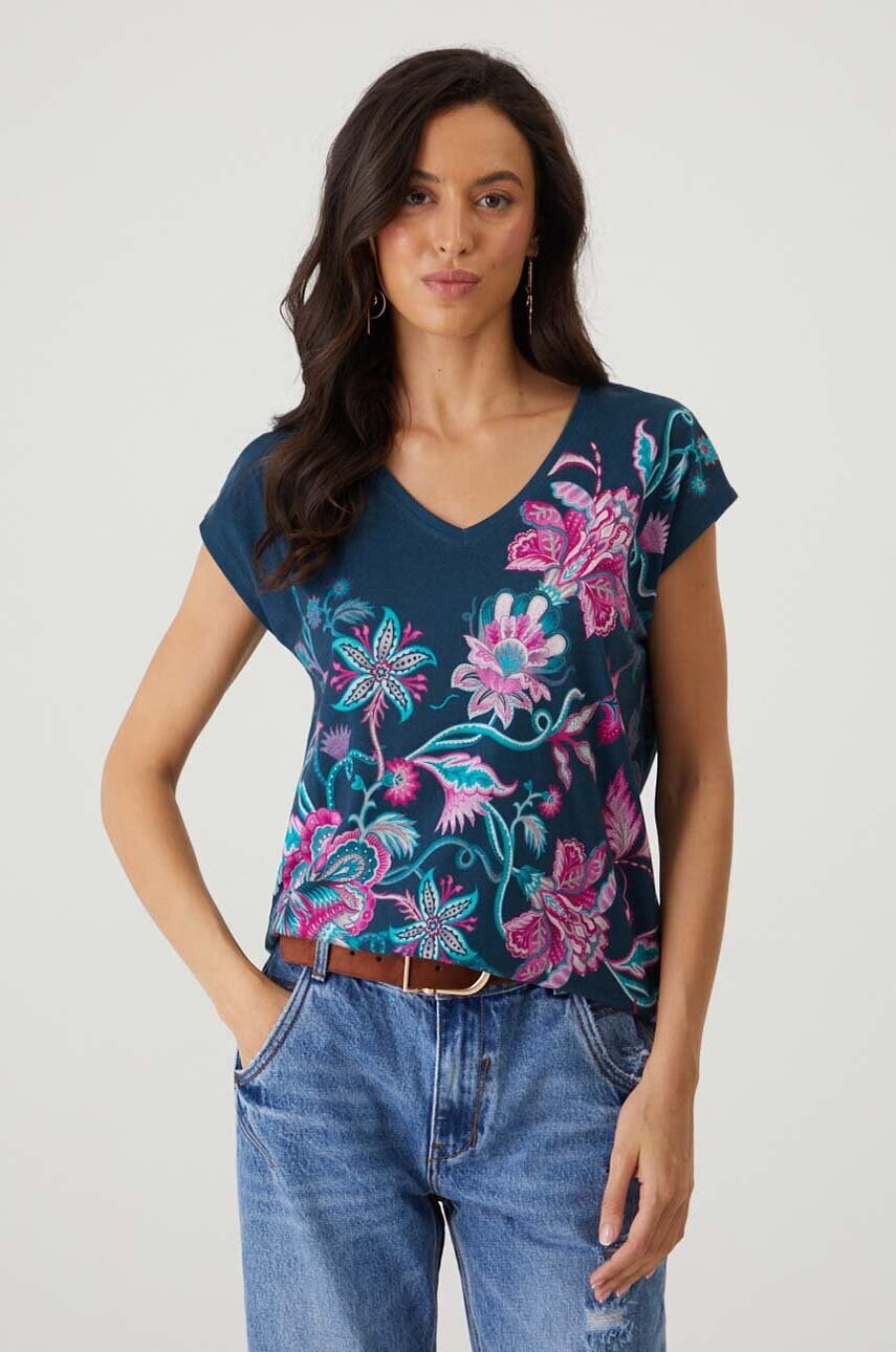Medicine tricou din bumbac femei, culoarea verde