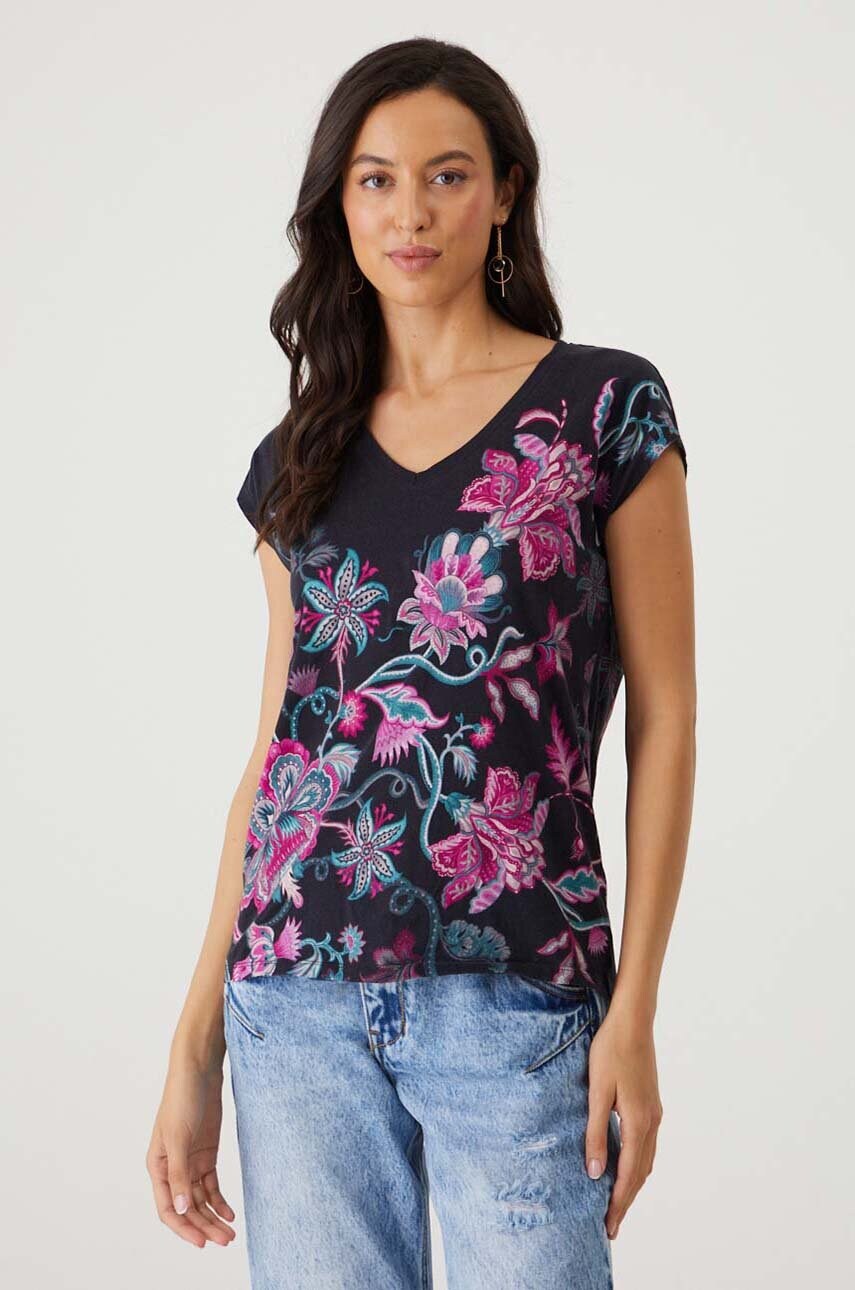 Medicine tricou din bumbac femei, culoarea negru
