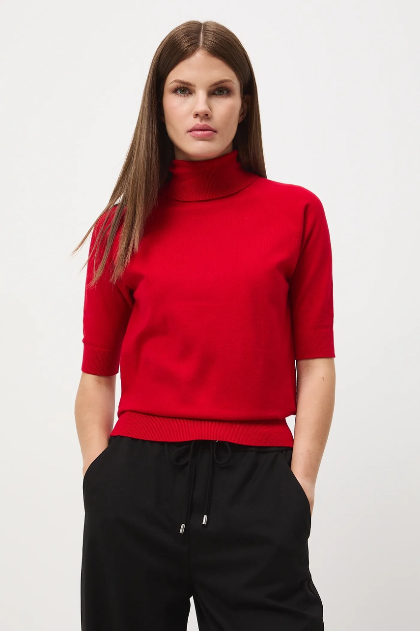 Medicine tricou culoarea rosu, cu guler