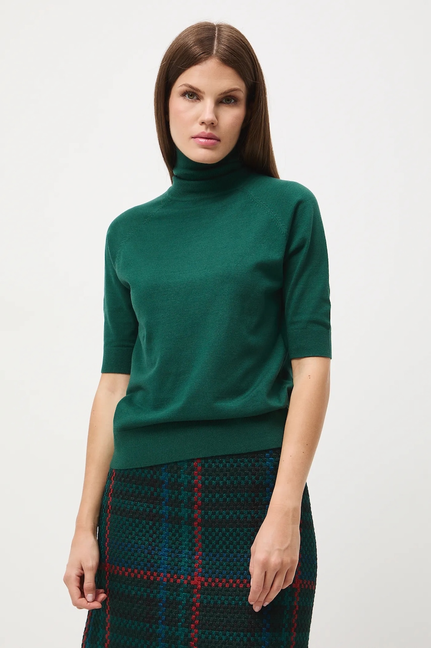 Medicine tricou culoarea verde, cu guler