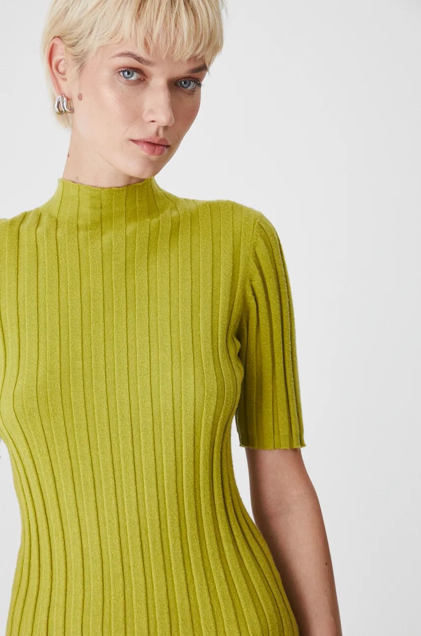 Medicine tricou femei, culoarea verde, cu turtleneck