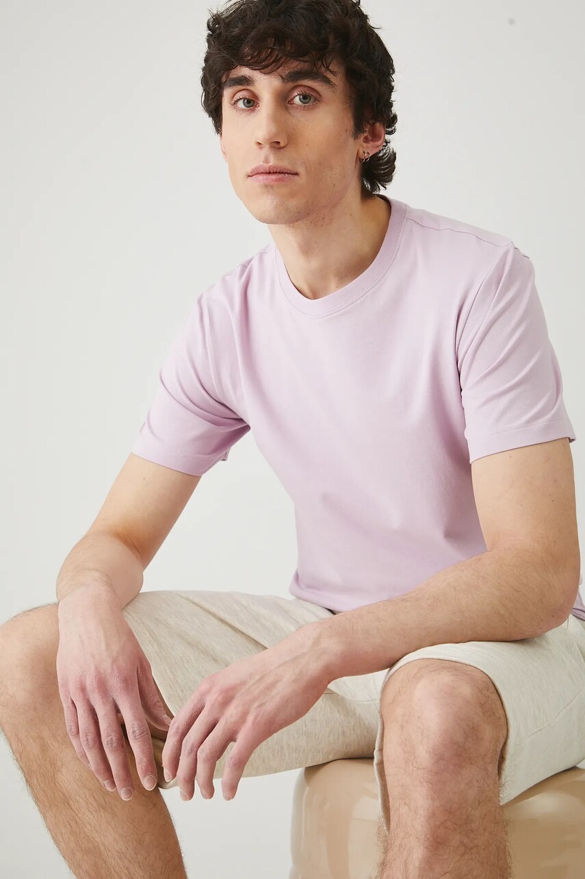Medicine tricou barbati, culoarea violet, neted