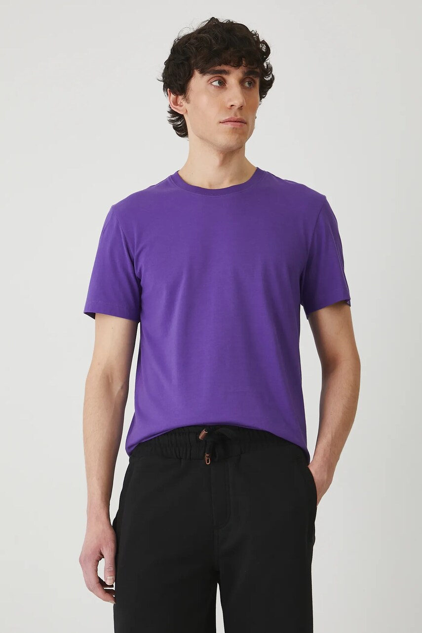 Medicine tricou barbati, culoarea violet, neted
