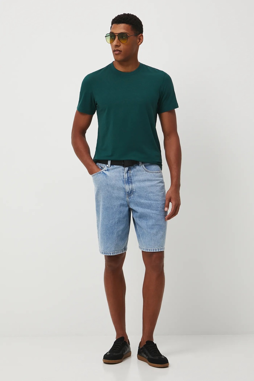 Medicine tricou barbati, culoarea turcoaz, neted