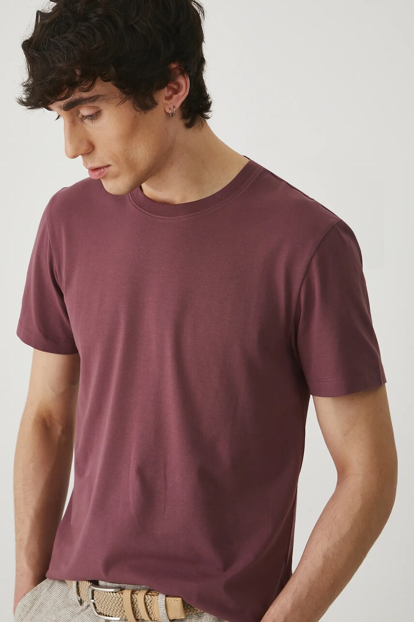 Medicine tricou barbati, culoarea violet, neted