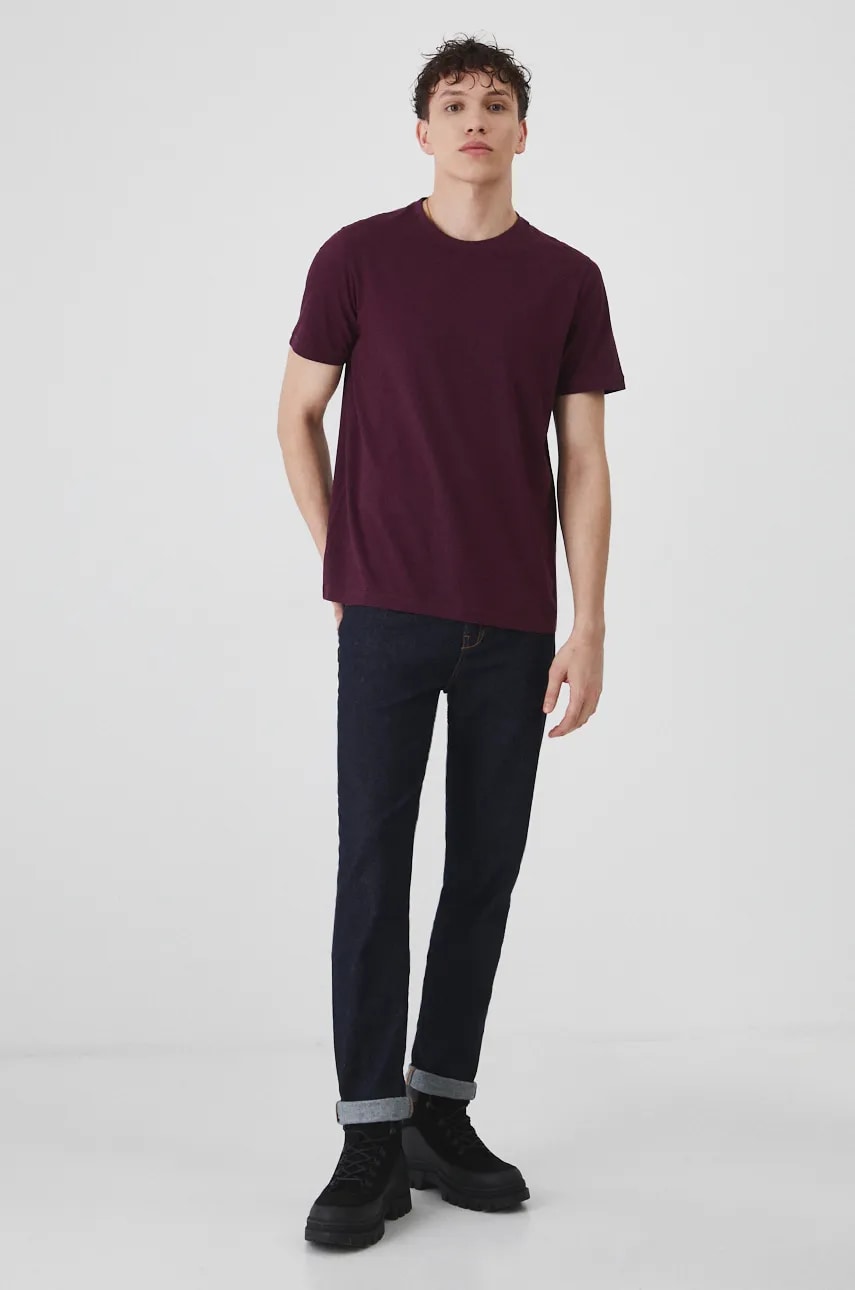 Medicine tricou din bumbac barbati, culoarea bordo, neted Medicine tricou din bumbac barbati, culoarea bordo, neted