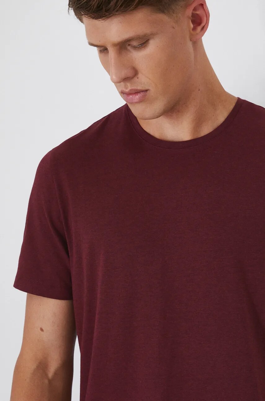 Medicine tricou barbati, culoarea bordo, melanj