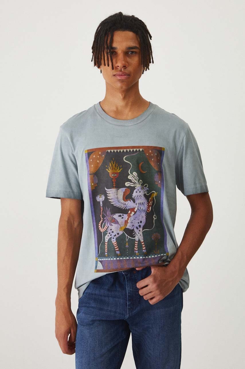 Medicine tricou din bumbac culoarea gri, cu imprimeu