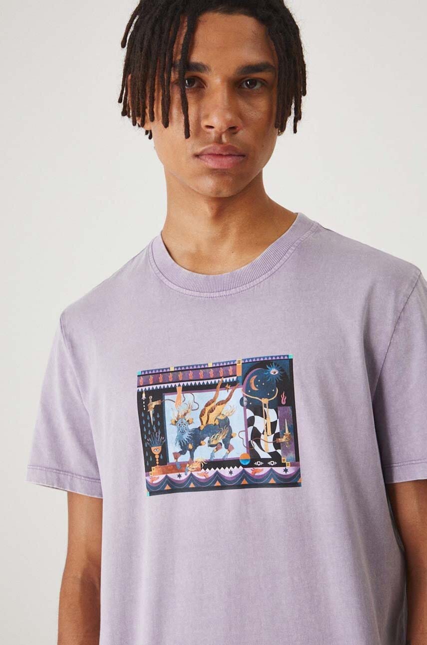 Medicine tricou din bumbac barbati, culoarea violet, cu imprimeu