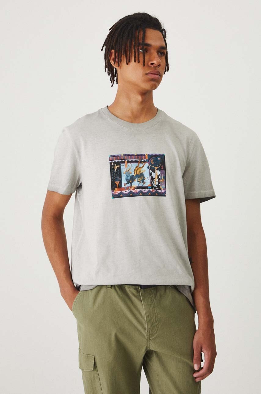 Medicine tricou din bumbac barbati, culoarea gri, cu imprimeu Medicine tricou din bumbac barbati, culoarea gri, cu imprimeu