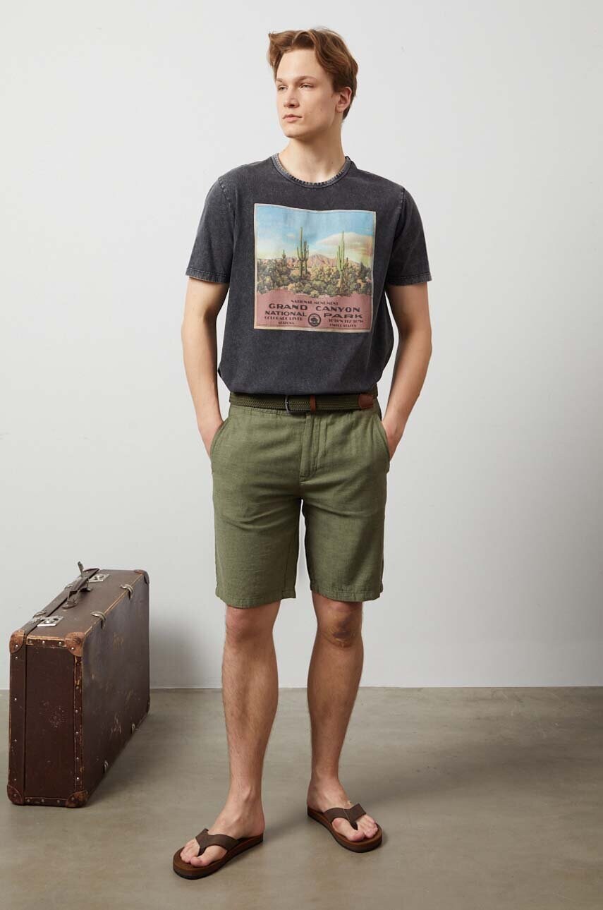 Medicine tricou din bumbac barbati, culoarea gri, cu imprimeu