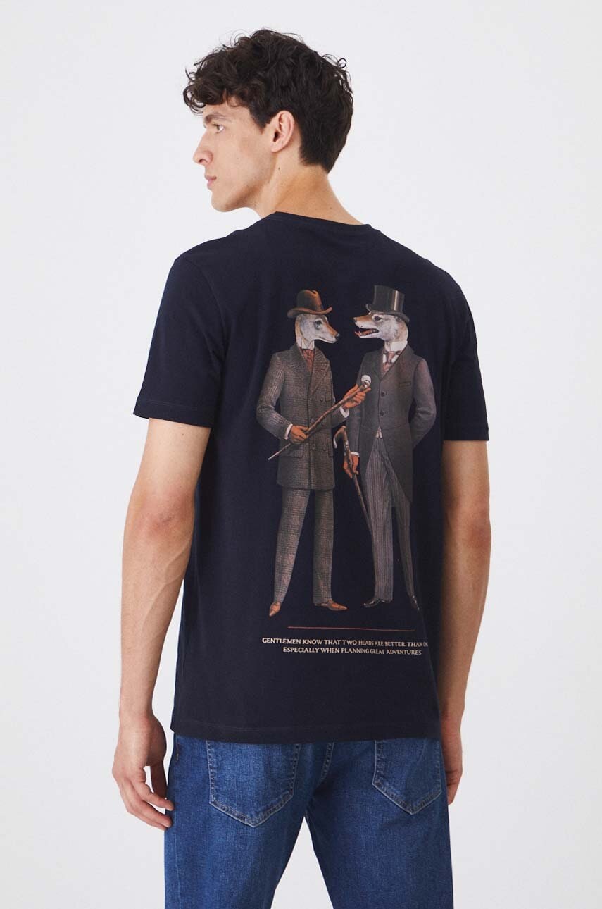 Medicine tricou barbati, culoarea albastru marin, cu imprimeu Medicine tricou barbati, culoarea albastru marin, cu imprimeu