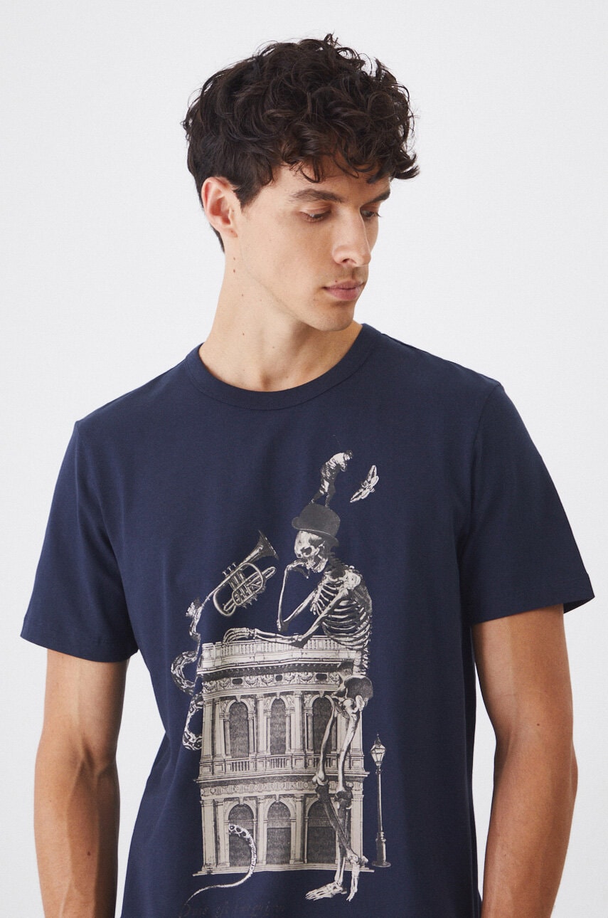 Medicine tricou barbati, culoarea albastru marin, cu imprimeu Medicine tricou barbati, culoarea albastru marin, cu imprimeu