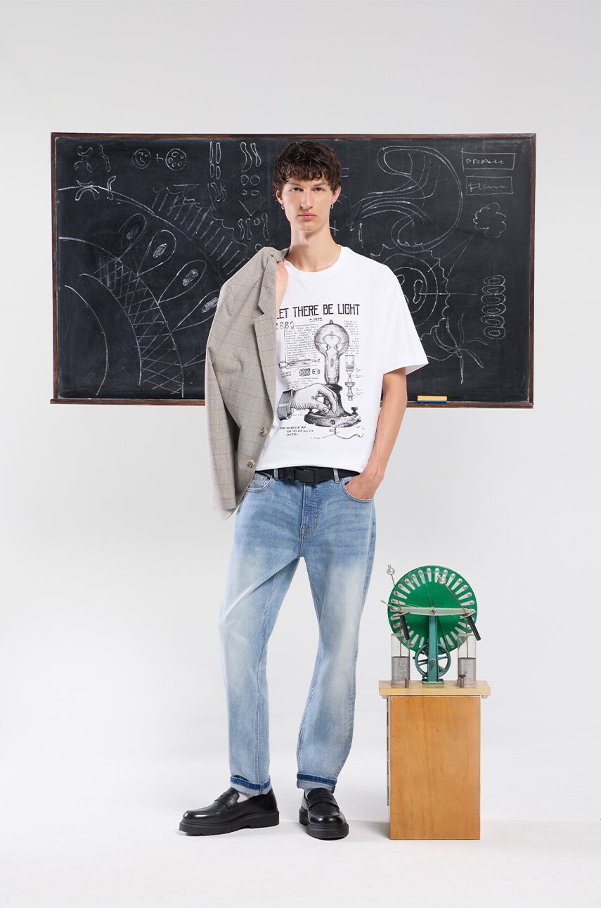 Medicine tricou barbati, culoarea alb, cu imprimeu