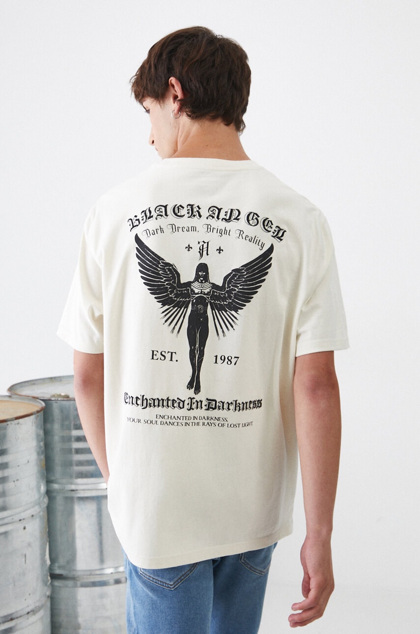 Medicine tricou din bumbac barbati, culoarea bej, cu imprimeu Medicine tricou din bumbac barbati, culoarea bej, cu imprimeu