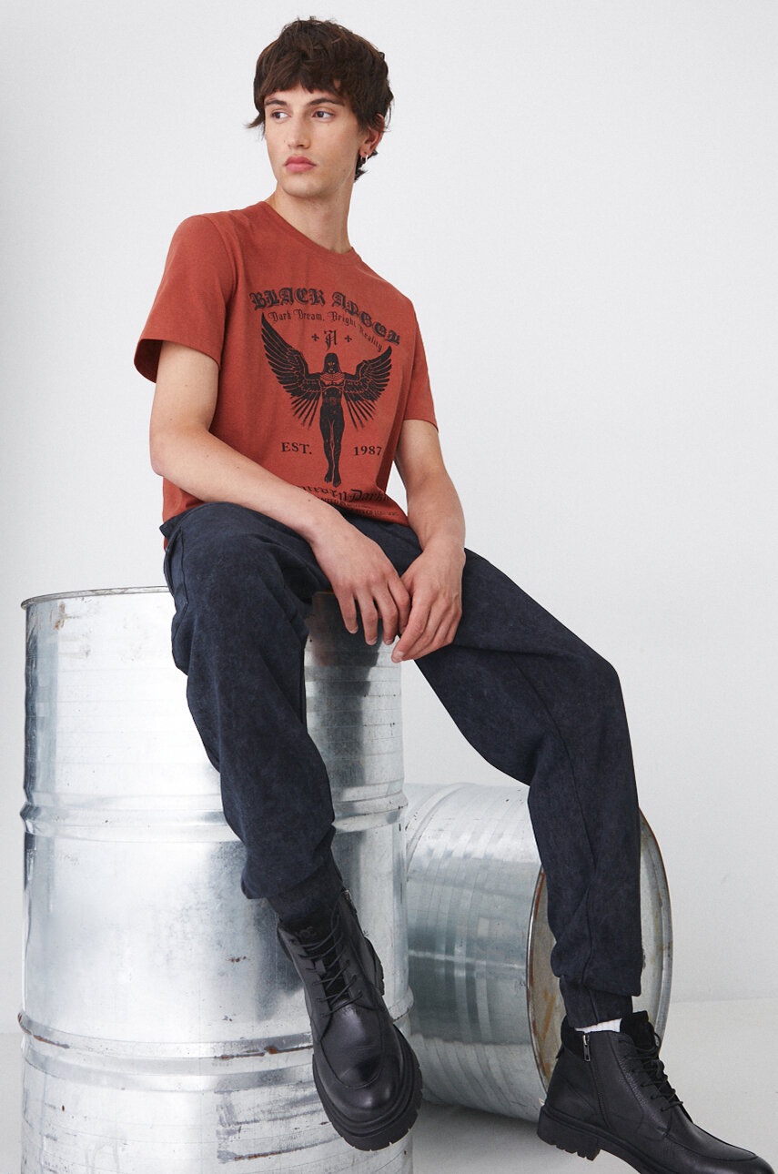 Βαμβακερό μπλουζάκι Medicine ανδρικά, χρώμα: πορτοκαλί φωτογραφία