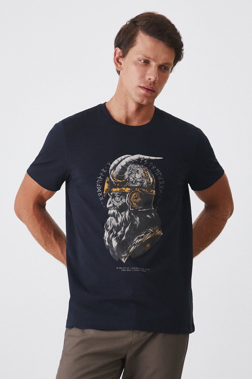 Medicine tricou barbati, culoarea albastru marin, cu imprimeu Medicine tricou barbati, culoarea albastru marin, cu imprimeu