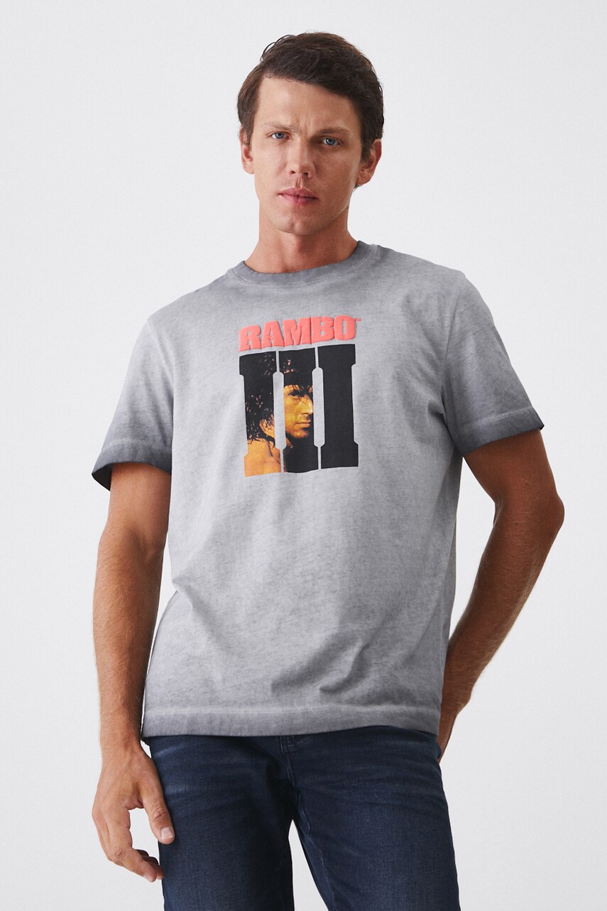 Medicine tricou din bumbac barbati, culoarea gri, cu imprimeu