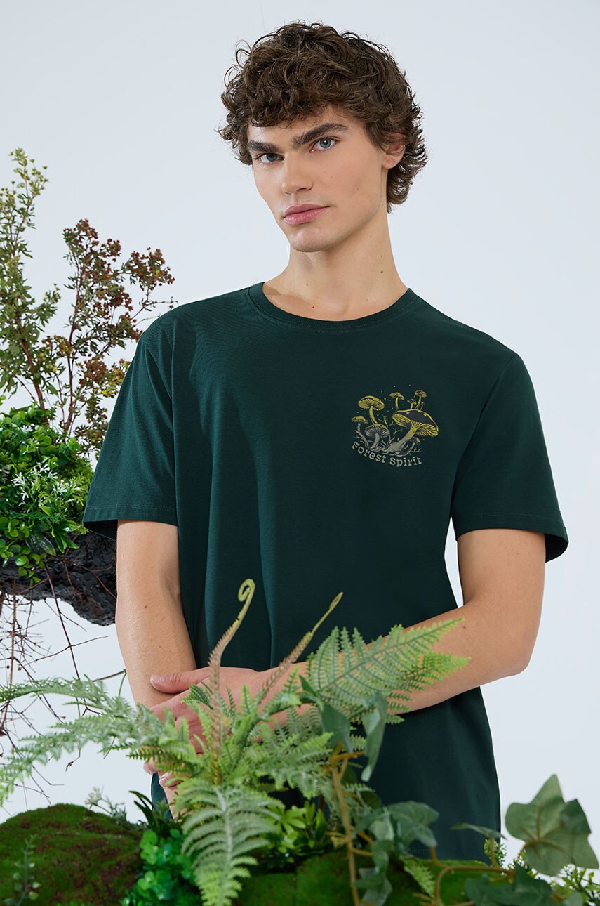 Medicine tricou barbati, culoarea verde, cu imprimeu