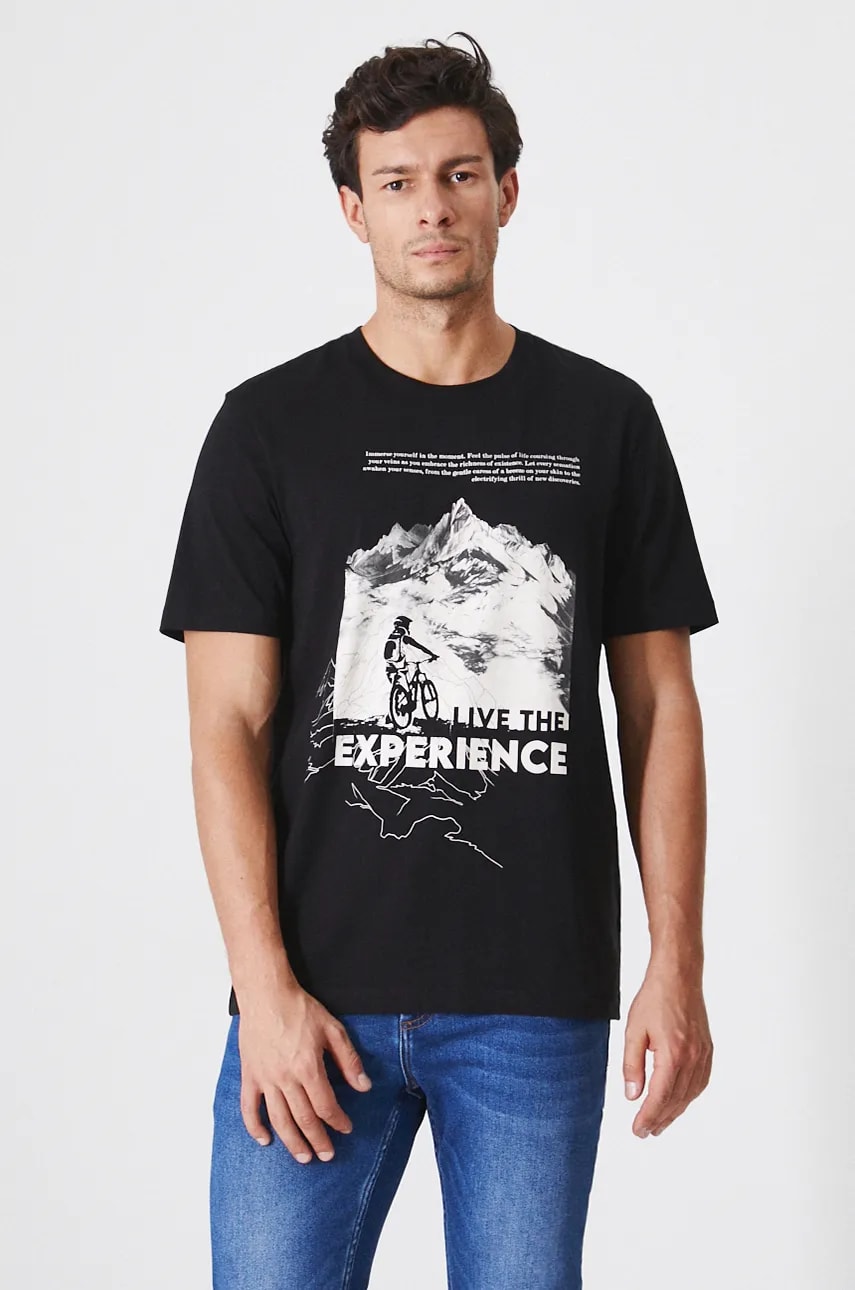 Medicine tricou din bumbac barbati, culoarea negru, cu imprimeu