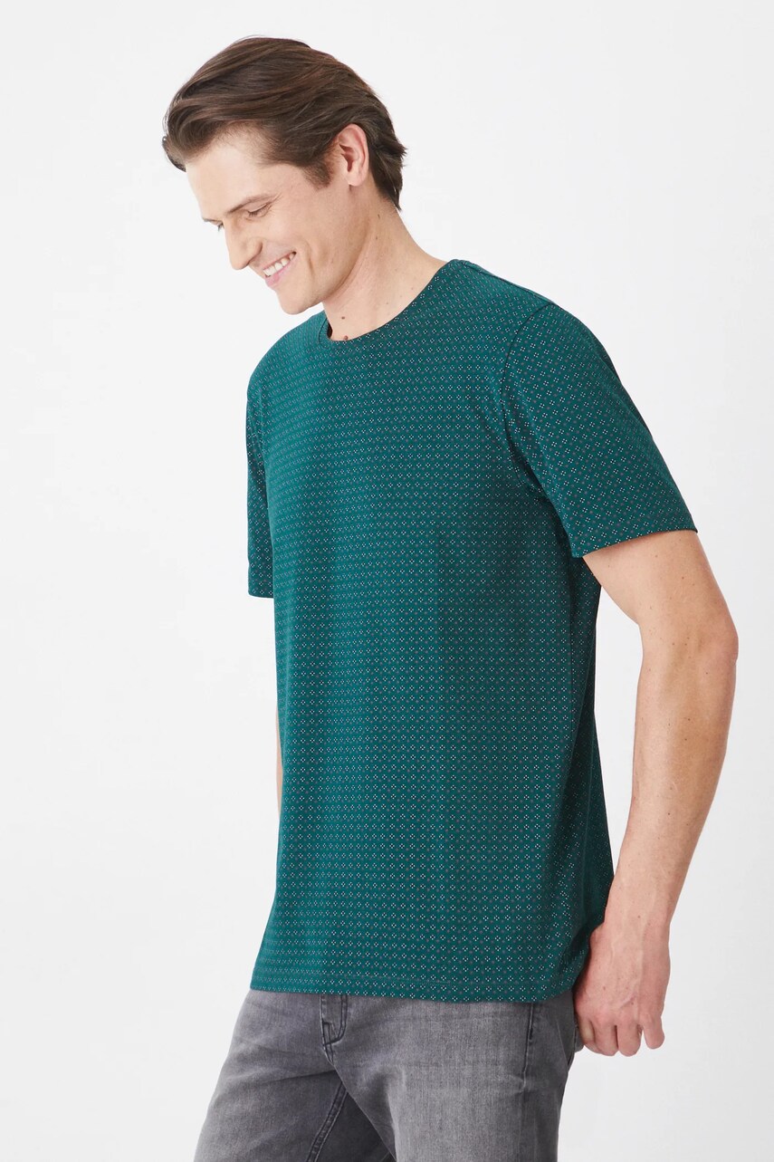 Medicine tricou barbati, culoarea verde, neted