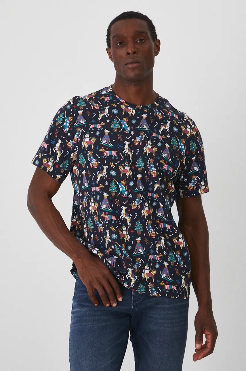 Medicine tricou barbati, culoarea albastru marin, modelator