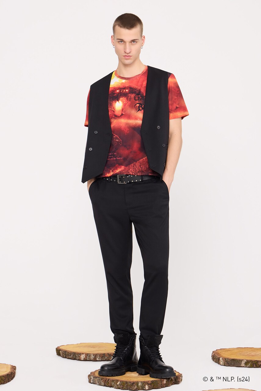 Medicine tricou din bumbac barbati, culoarea negru, cu imprimeu