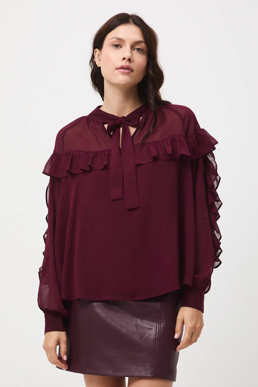 Блузка Medicine цвет бордовый однотонная