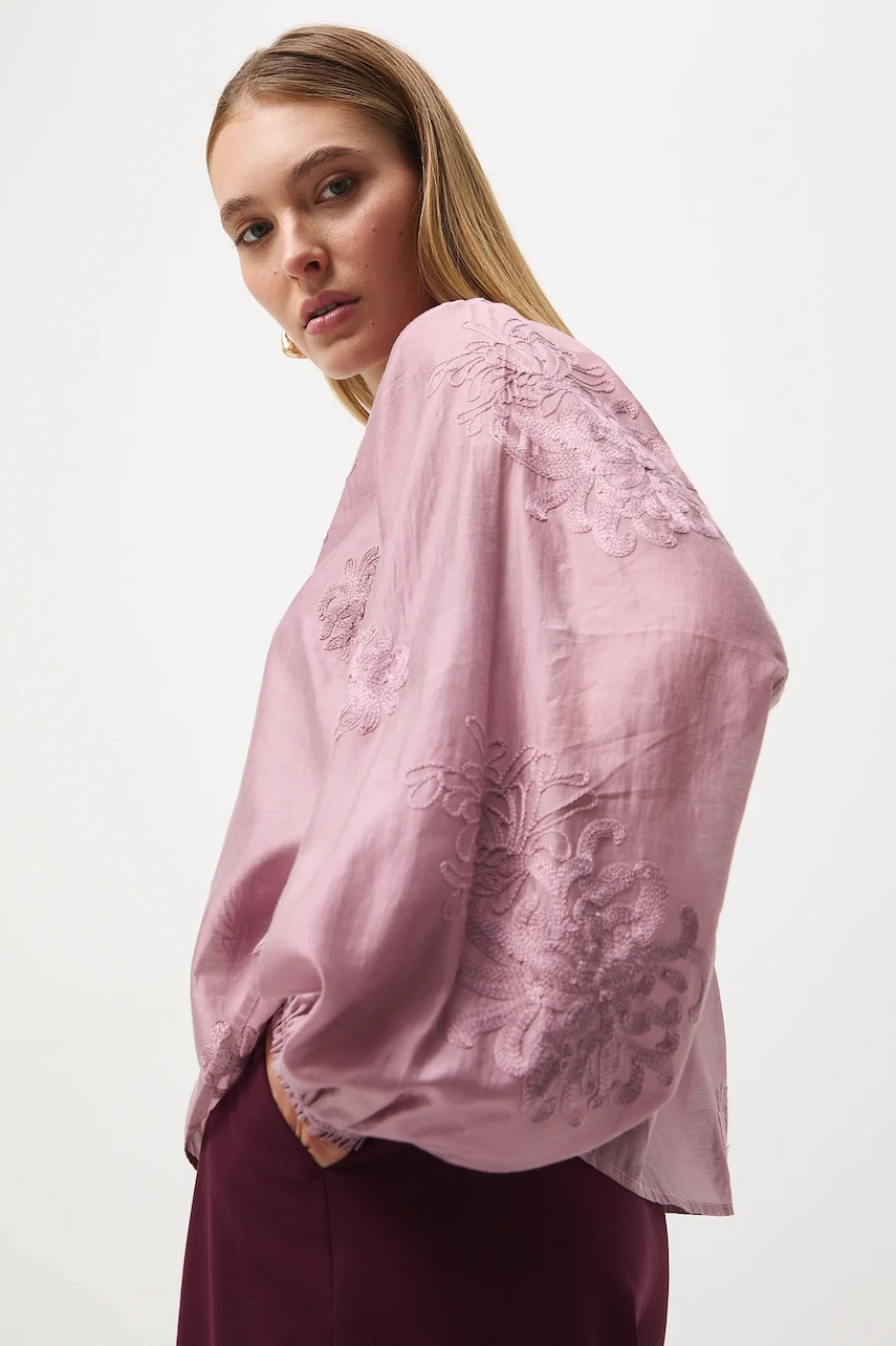 Medicine bluza culoarea roz, cu imprimeu