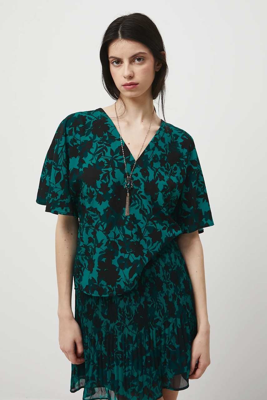 Блузка Medicine цвет зелёный узор